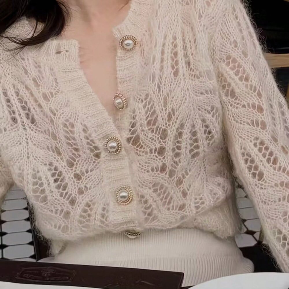 Apricot Elegant Women's Sweater - Picture 7 of 10
